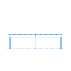 Furniture Benches Florence Knoll Three Seater Bench Line Art Illustration Svg, Free Vectors File